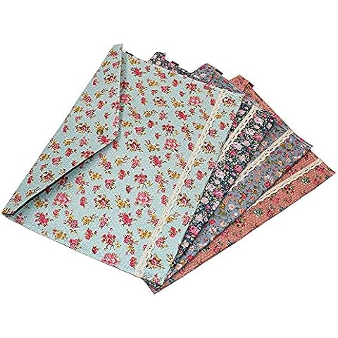 Oak-Pine 4 Pcs / 1 Set Portable Floral A4 File Envelope Fabric Document Bag Paper Pockets Letter Folder with Snap Button Closure Cover