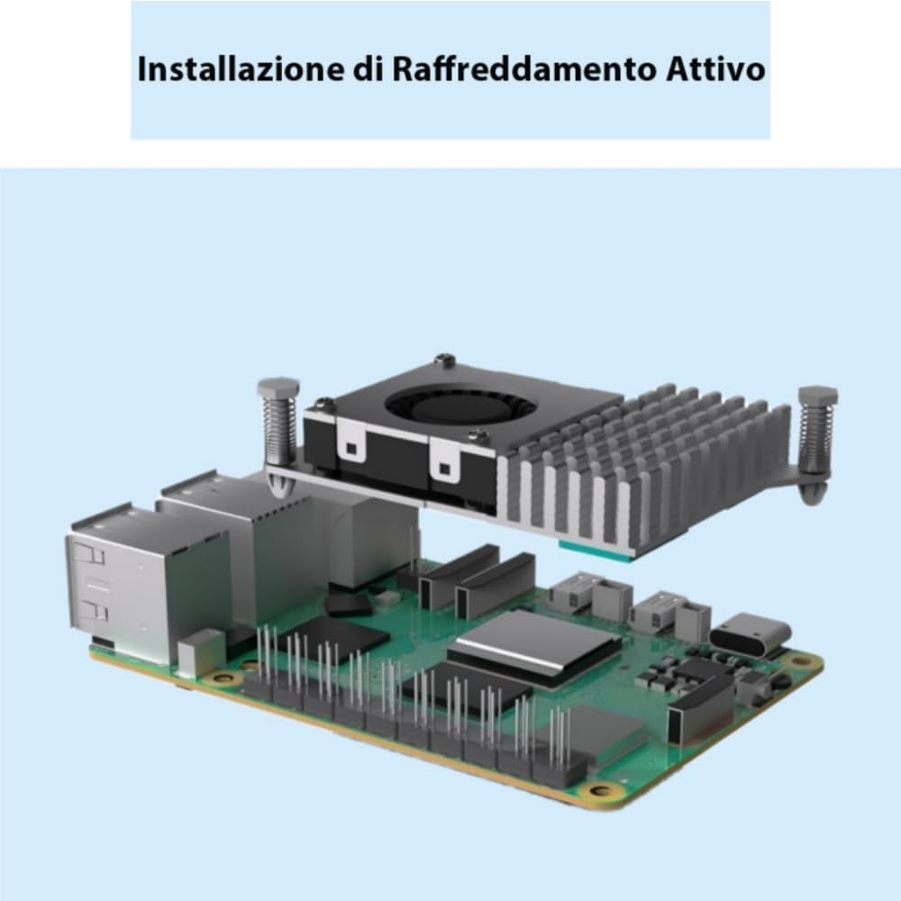 Vemico Raspberry Pi 5 8GB Starter Kit Tarjeta 64GB Pi 5 Carcasa con Active Cooler Fuente de alimentación 27W 5.1V5A USB-C 2 HD out Cables USB Lector de Tarjetas Adaptadores de Tarjetas - 5