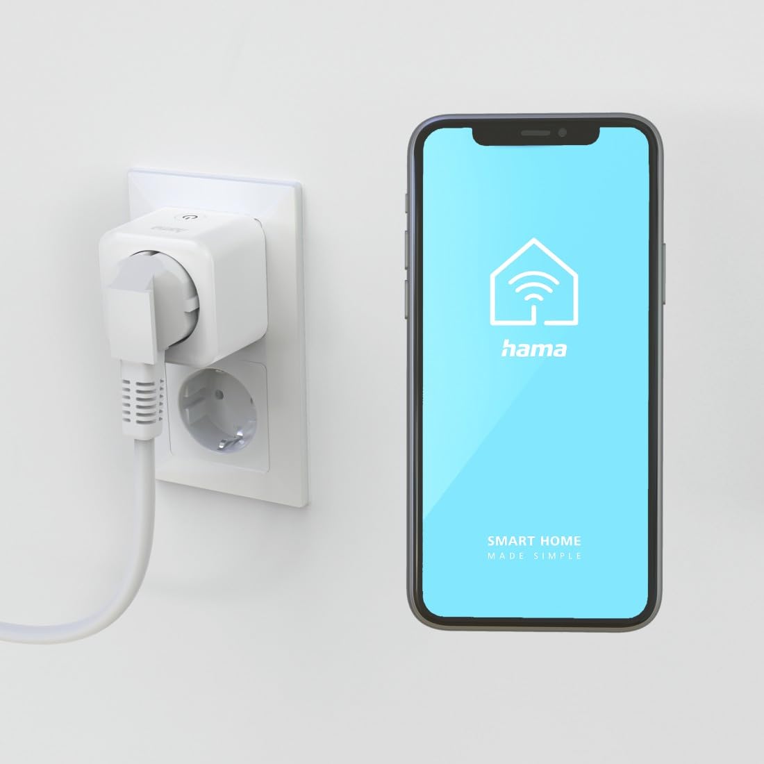 Hama Gniazdko Wi-Fi, 3-pak (z Matter Smart Home, uniwersalne, sterowane Wi-Fi gniazdko z aplikacją i sterowaniem głosowym, jako programator czasowy, 3680 W)