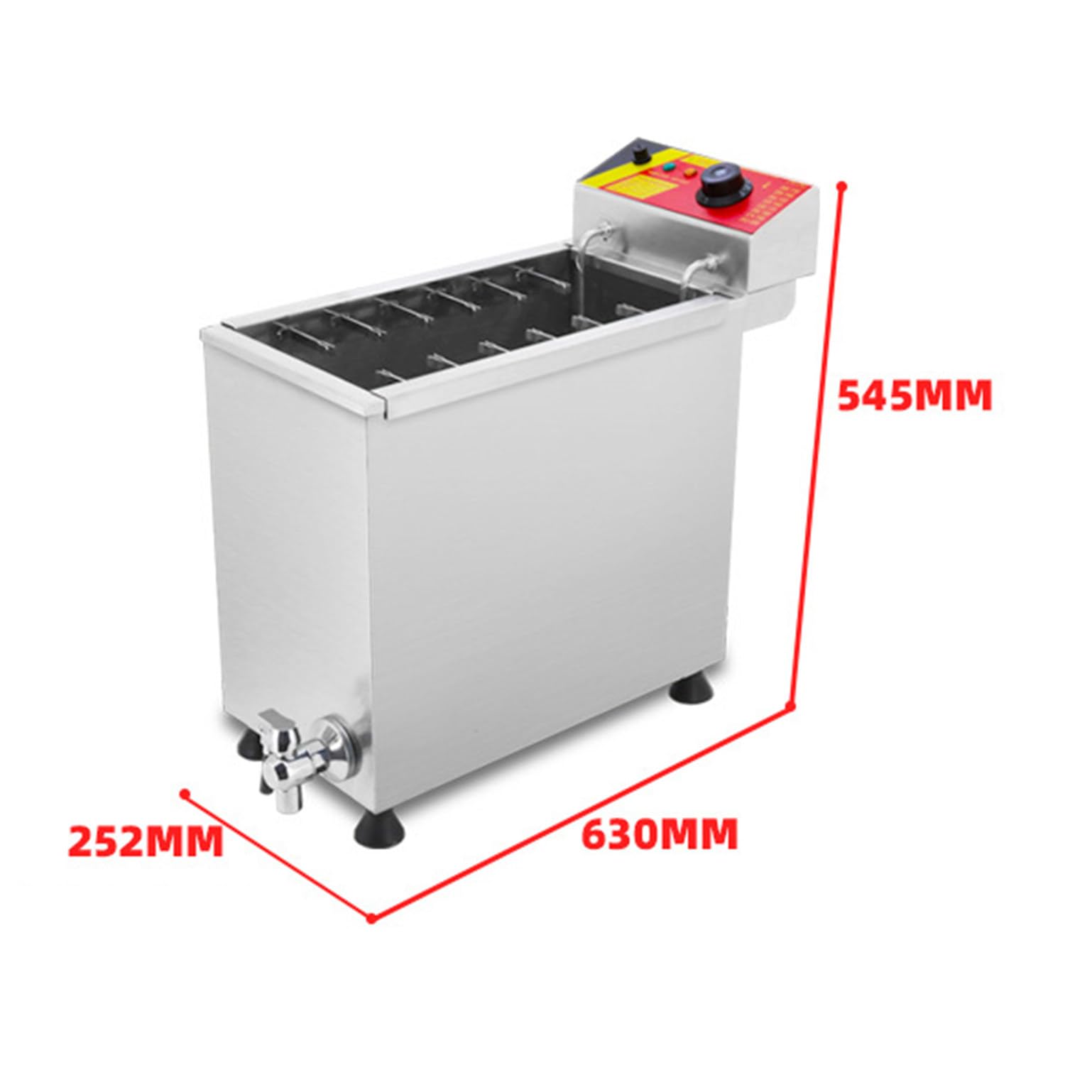 Friggitrice per Hot Dog E Bastoncini di Formaggio da 25 Litri, Friggitrice Elettrica Commerciale, Friggitrice da Banco in Acciaio Inox per Cucina, per Ristoranti, Negozi,