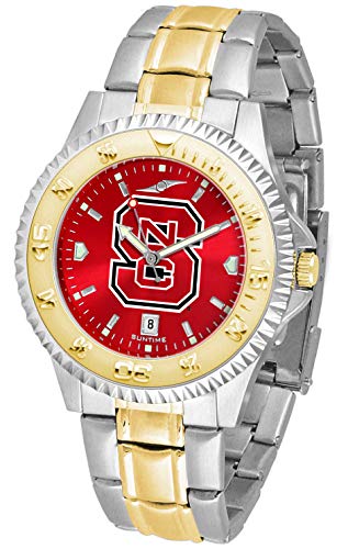 SunTime NC State Wolfpack Men's Competitor Steel Watch Two-Tone Gold/Silver with Anochrome Dial