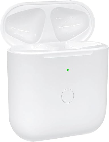 Funda de carga inalámbrica para Airpod compatible con Airpods de 1 y 2 generación, funda de carga de Airpods de repuesto y 450 mAh integrada, sin