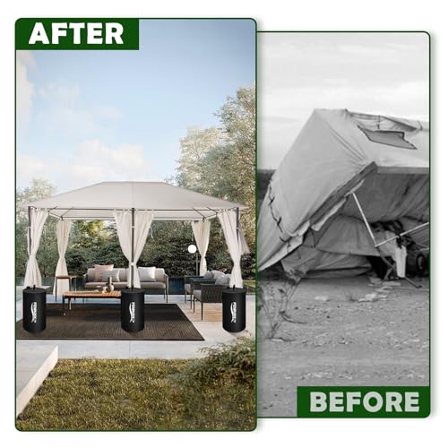 Image of Canopy Water Weight Bag,220 LBS Heavy Duty Tent Weights Set of 4 Leg Weights for Pop Up Canopy,Tent,Gazebo,Carport,Black