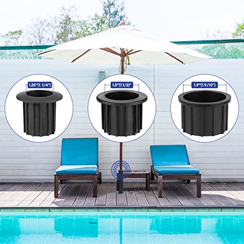 Tube de parasol lalafancy noir réglable en métal pour mâts de différents diamètres