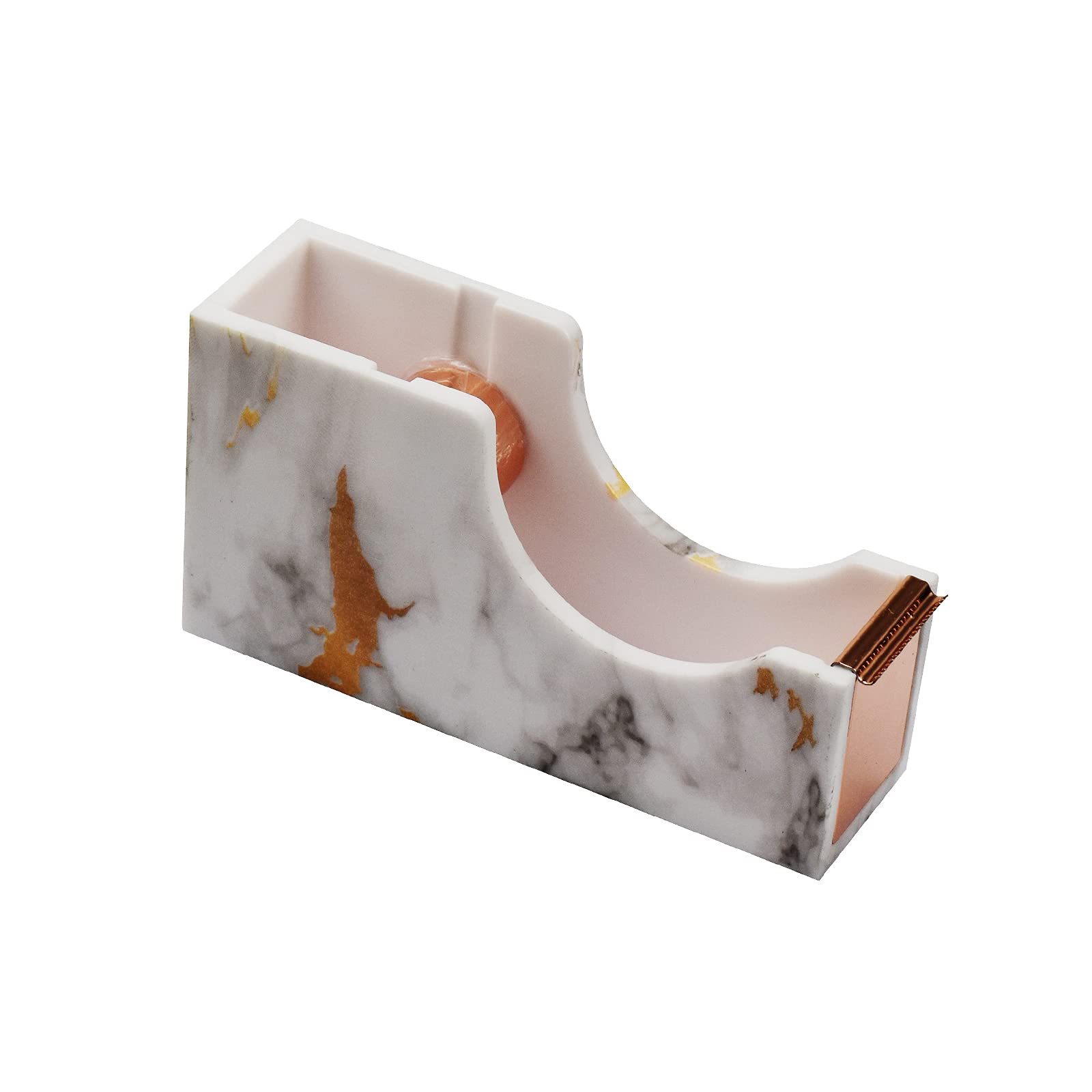 Enyuwlcm Acrylic Desk Tape Dispenser Heavy Duty Cute Tape Dispenser with Non-Skid Base Suitable for 1 Inch Core Tape Imitation Marble