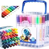 水性ペン 36色 アートマーカー 子供用の太い丸ポール 漫画シールキャップ スムーズな色の塗布 手を汚さずに速乾 ウォッシャブ カラーペンセット (36色セット)