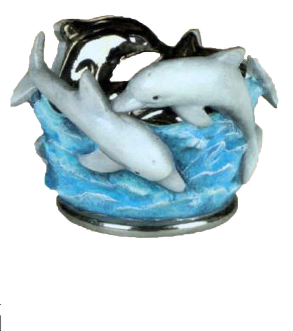 Dolphin Candleholder 4 3/4"H x 6"W Ceramic Bisque Ready to Paint