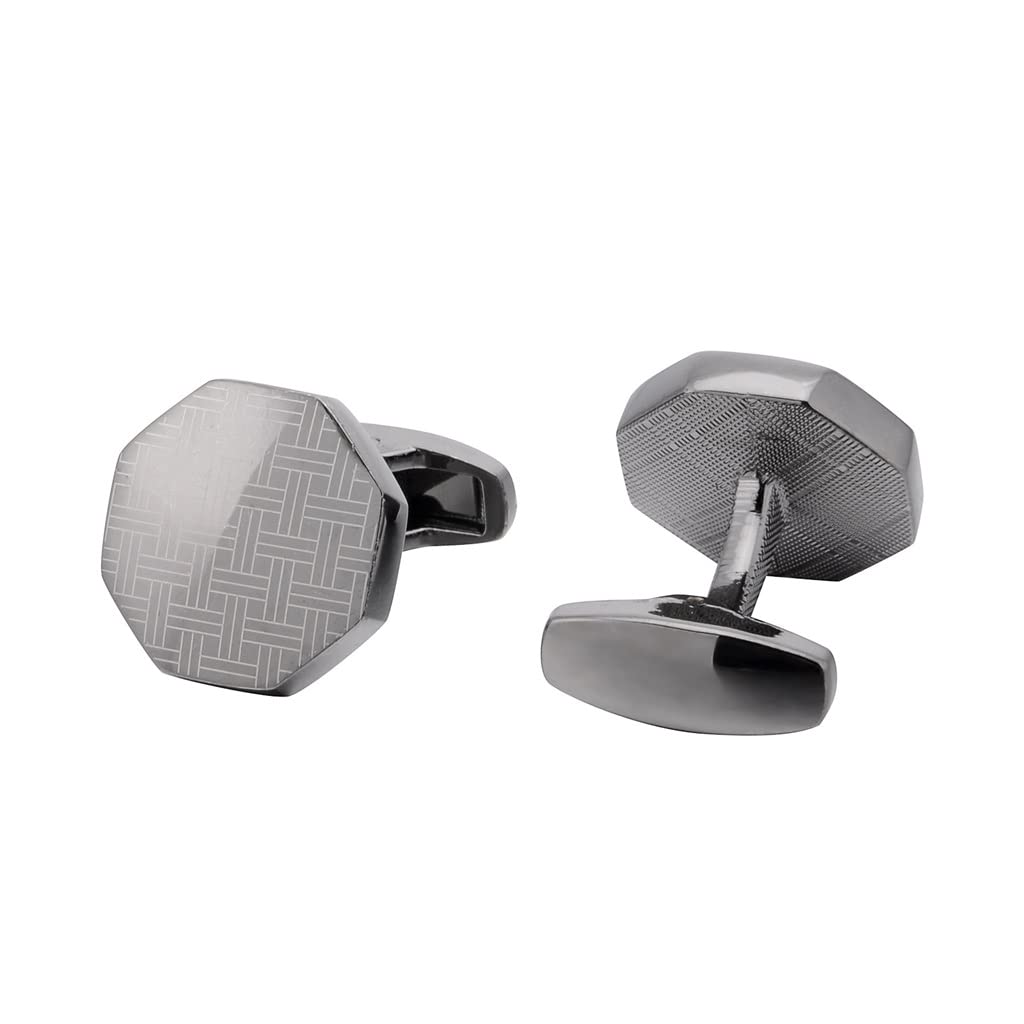 Gemelos geométricos para hombre con botones para camisa (color: A, tamaño: talla única)
