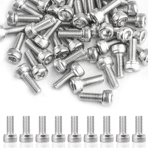 50 Piezas Juego de Tornillos M3 x 8mm, Tornillo Allen M3, Tornillos de Cabeza Hexagonal CilíndricaTornillos de Cabeza Hueca Hexagonal de Cabeza Redonda de Acero Inoxidable DIN 912 A2 V2A
