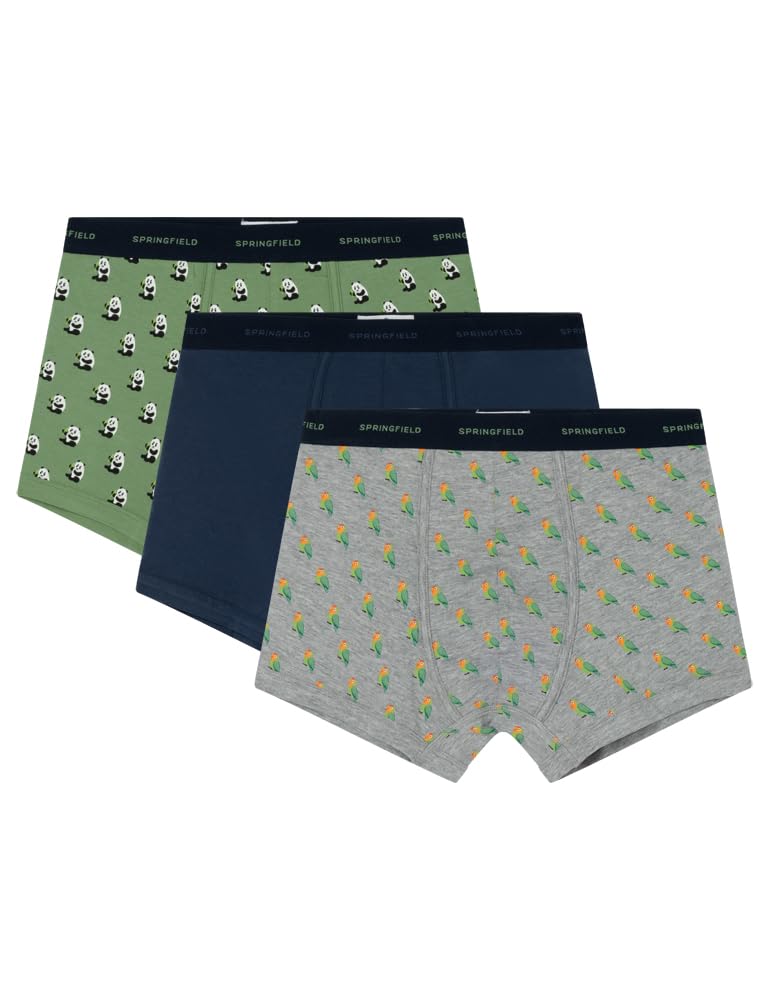 Pack de 3 bóxers de animales multicolor con cintura elástica cómoda 2
