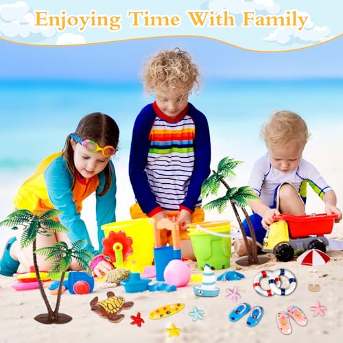 Amzeeniu Strand-Mikrolandschaft 42 Stück Mini-Stranddekorationen Miniliegestuhl Kleine Palme Deko Muscheln Deko Schildkröte Deko für DIY Zen Garten Dekoration Einzigartiges Geschenk Surfbrett deko