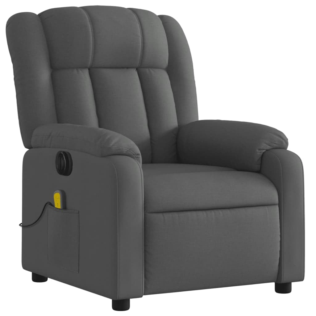 Willood Sillón Relax Reclinable Sillón Reclinable de Masaje Eléctrico, Silla con Respaldo, Sillón Orejero Ajustable, Asiento para Personas Mayores, Tela Gris Oscuro