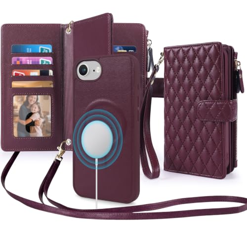 Coque portefeuille 2 en 1 iPhone 16 Pro Max fermeture éclair et béquille intégrée