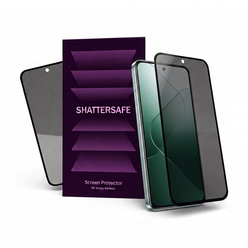 Image of Anti-Spy Privacy Tempered Glass Compatible For Xiaomi 14 [Pack of 2]. 9H Hardness, Anti-Scratch, Edge-to-Edge Protection With Easy Installation Kit & Case Friendly Fit.