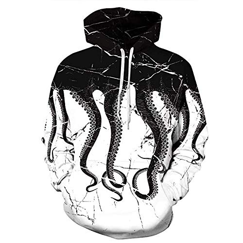 Sweat-shirt à capuche noir grande taille 6XL pour homme fort cherchant un vêtement ample