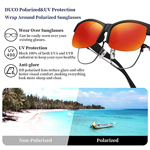 Image of DUCO Polarized Fitover Sunglasses UV400 Protection & HD for Unisex 8960