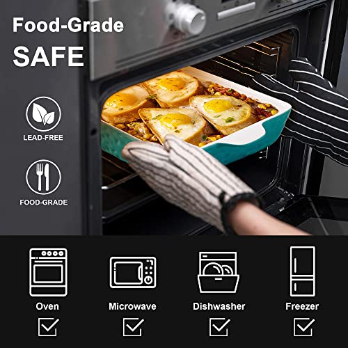 image for IPOW 3 Pack Casserole Dish Bakeware Set [Large&Deep], Ceramic Baking D