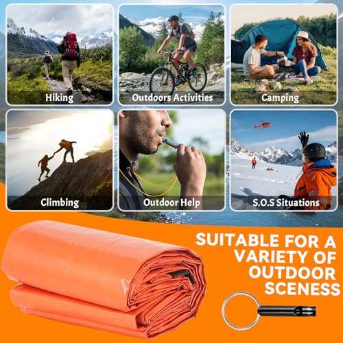 XUNIVERS Notfalldecke Schlafsack,Tragbar Notfall Schlafsack Notfallzelt Wasserdicht Survival Schlafsack Hitzeabweisend Erste Hilfe Rettungsdecken Ultraleicht Biwak Sack für Camping Freien und Wandern