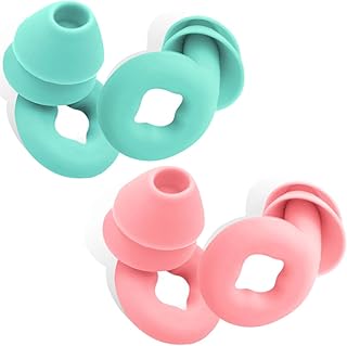 2 Pair Ear Plugs for Sleeping, Ear Plugs for Sleeping Noise Cancelling, Concert Ear Plugs, Silicone Ear Plugs, Noise Reduction Earplugs for Sleeping, Concert, Swimming & 35dB Kids and Adults