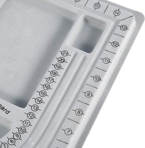 Image of Beadsnfashion Beading Board for Jewellery Design 9x13 Inch Grey Bead Organiser Tray with Measuring Scale for Necklace Bracelet Layout, DIY Craft Beadwork Tool
