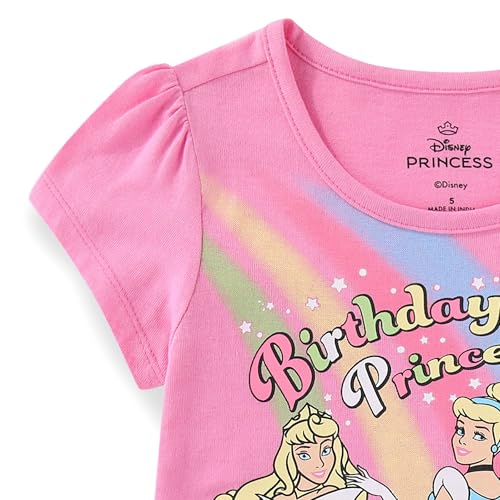 Image of Disney Princess Moana Frozen Birthday Girls T-Shirt for Toddler Big Kids
