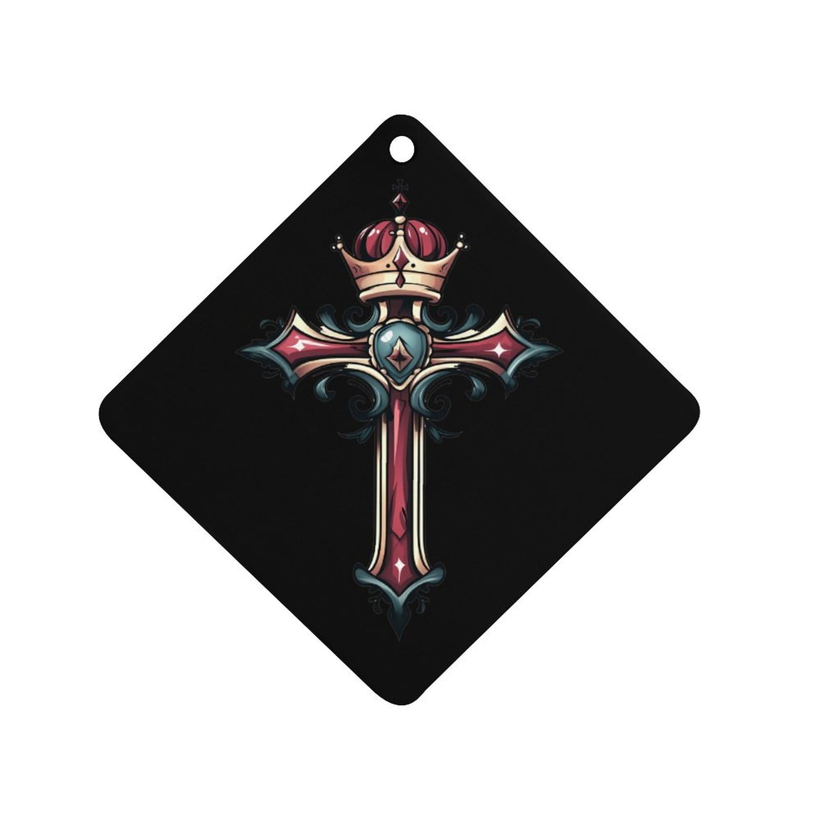 Crrown And Cross Car Air Freshener Hanging Aromatherapy Tablets for Car Accessories Rhombus