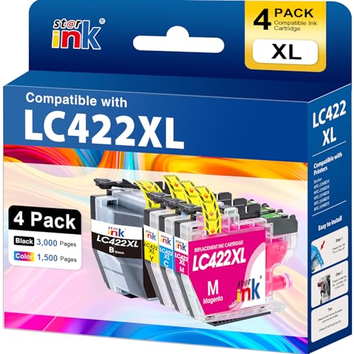 Starink LC422XL Cartucho de Tinta Compatible para Brother LC422XL LC422 LC 422 para MFC J5340DW MFC J5345DW MFC J5740DW MFC J6540DW MFC J6940DW (4 Pack)