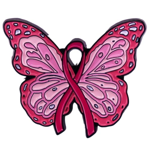 Image of Breast Cancer Awareness Pink Ribbon Rhinestone Brooch Pins, Faith Hope Love Fight Pray Lapel Pins, Pink Crystal Support Jewelry for Women