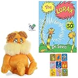 The Lorax by Dr. Seuss Hardcover , Dr Seuss Plush Toy Book Character Stuffed Animal , Stickers, and Gift - Book Bag (Educational Gift Set With Invaluable Lessons of Helping Others and the Environment)