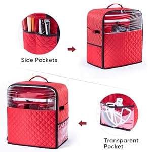 BAGSPRITE Stand Mixer Cover with Appliance Sliders Base Compatible with KitchenAid Mixer-Storage Bag for 4.5/5 Quart with Pockets for Kitchen Aid Accessories and Attachments BAGSPRITE Stand Mixer Cover with Appliance Sliders Base Compatible with KitchenAid Mixer Storage Bag for 455 Quart with Pockets for Kitchen Aid Accessories and Attachments