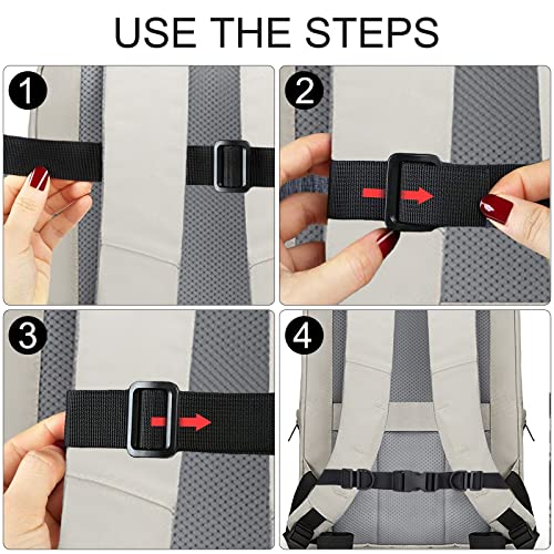 Chest Strap for Backpack, Adjustable Backpack Strap with Buckle, Universal Backpack Strap with Zip Pendant for Jogging and Hiking Outside, Black (Pack of 12) - Image 7