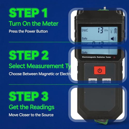 Medidor EMF portátil con pantalla LCD grande miniatura 6