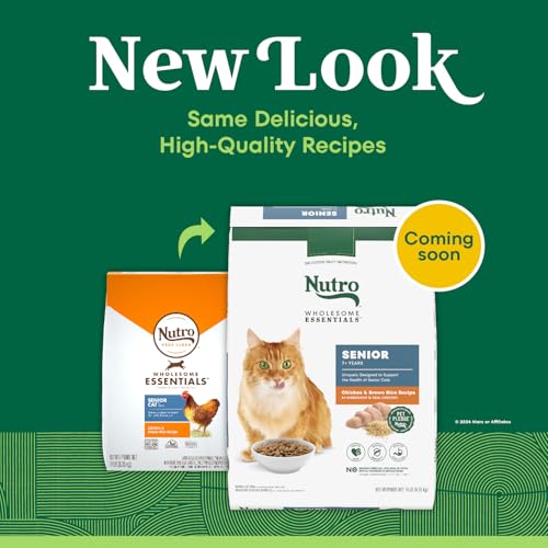 Image of Nutro Wholesome Essentials Senior Dry Cat Food, Chicken & Rice, 14 lb