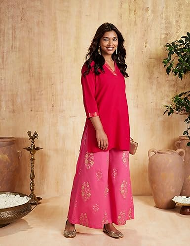 Image of Amazon Brand - Myx Women's Relaxed Fit Mid Rise Palazzo (Available in Plus Sizes)