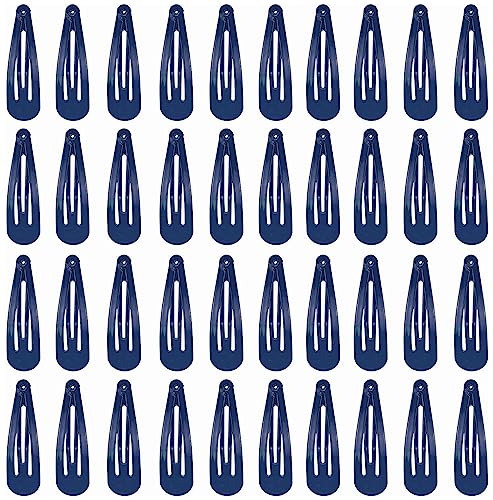 DAZISEN 40 Paquetes De Horquillas Para Niñas, Hebillas Metálicas Niños Horquillas Mujeres, Dulces Colores Lindos Clips Simples El Cabello，Azul Tibetano