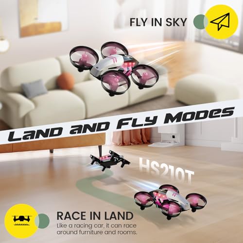 Image of Holy Stone HS210T Drones for Kids, 2 IN1 MINI Indoor Drone with Land & Fly Mode, Four Posture Deformations RC Quadcopter with 3D Flip, Auto Hovering, Easter day& Birthday Toy Gift for Boys and Girls