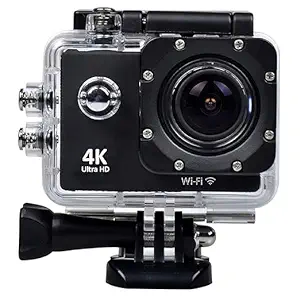 Drumstone (15 Years Warranty Pro 4K Waterproof Wide Angle Men's Action Camera with 30FPS for YouTube Vlog, Bike Helmet Moto Vlogging & Travel Kit with Complete Accessories - Best Gift for Riders