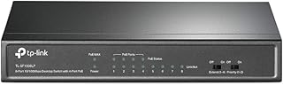 TP-Link PoE Switch 8-Port 100 Mbps, 4 PoE ports up to 15.4 W for each PoE port and 41 W for all PoE ports, Metal Casing, Plug and Play, Ideal for IP Surveillance and Access Point(TL-SF1008LP)
