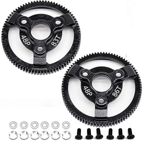 48P 83T and 86T Hardened Steel Spur Gear Set for Traxxas 1/10 Slash 2WD