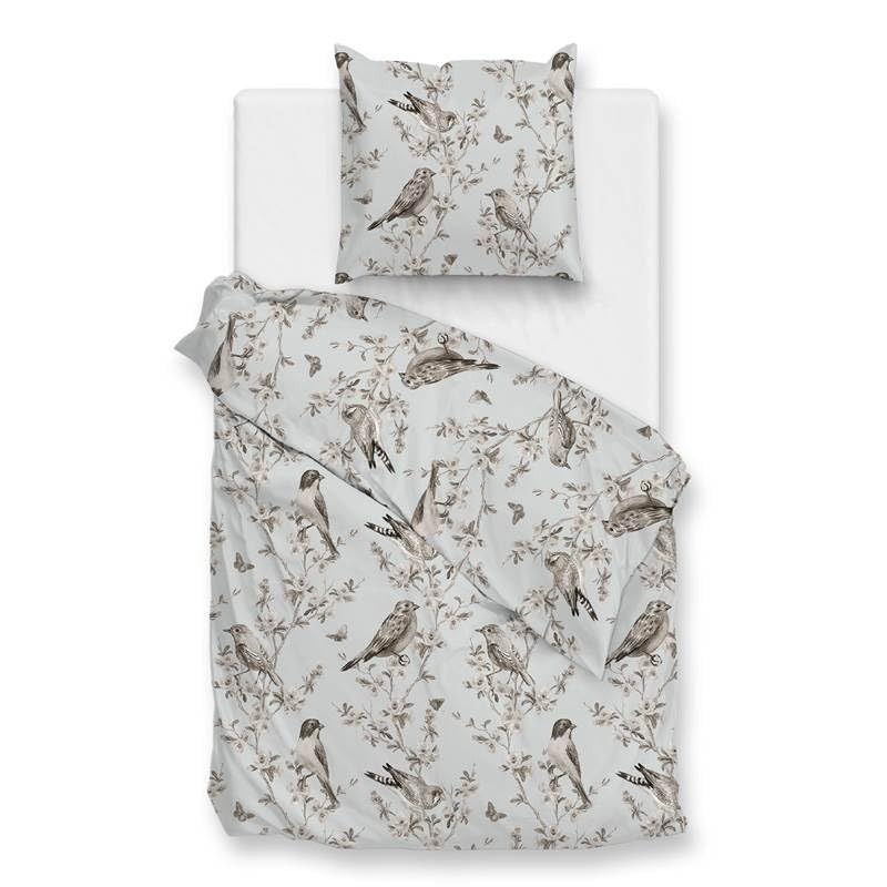 Housse de couette flanelle Zo!Home Uccello gris 140x200 pour lit une place