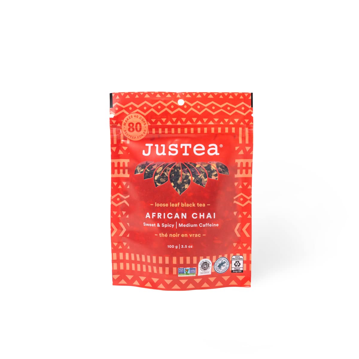 JusTea African Chai Loose Leaf Black Tea, 3.5oz