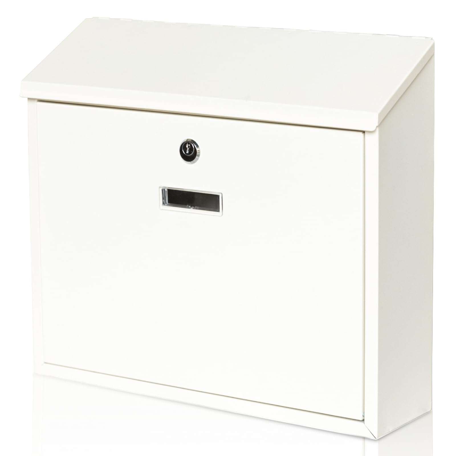 Wall Mount Mailboxes, Wall Mailbox for Outside, Galvanized Steel and Aluminum Stamping Process, Mailbox with Key Lock Large Capacity Outdoor Decoration, MB008-White-image-44