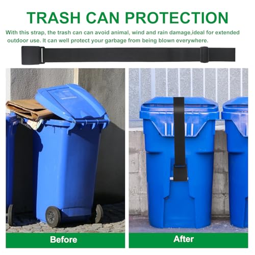 Image of 4Pcs Trash Can Lid Locks,Universal Adjustable Garbage Can Locks,Trash Can Locks Outdoor Bear Proof Trash Can Strap for Animals, Squirrels, Dogs, Raccoons, Locking Garbage Can During Strong Winds