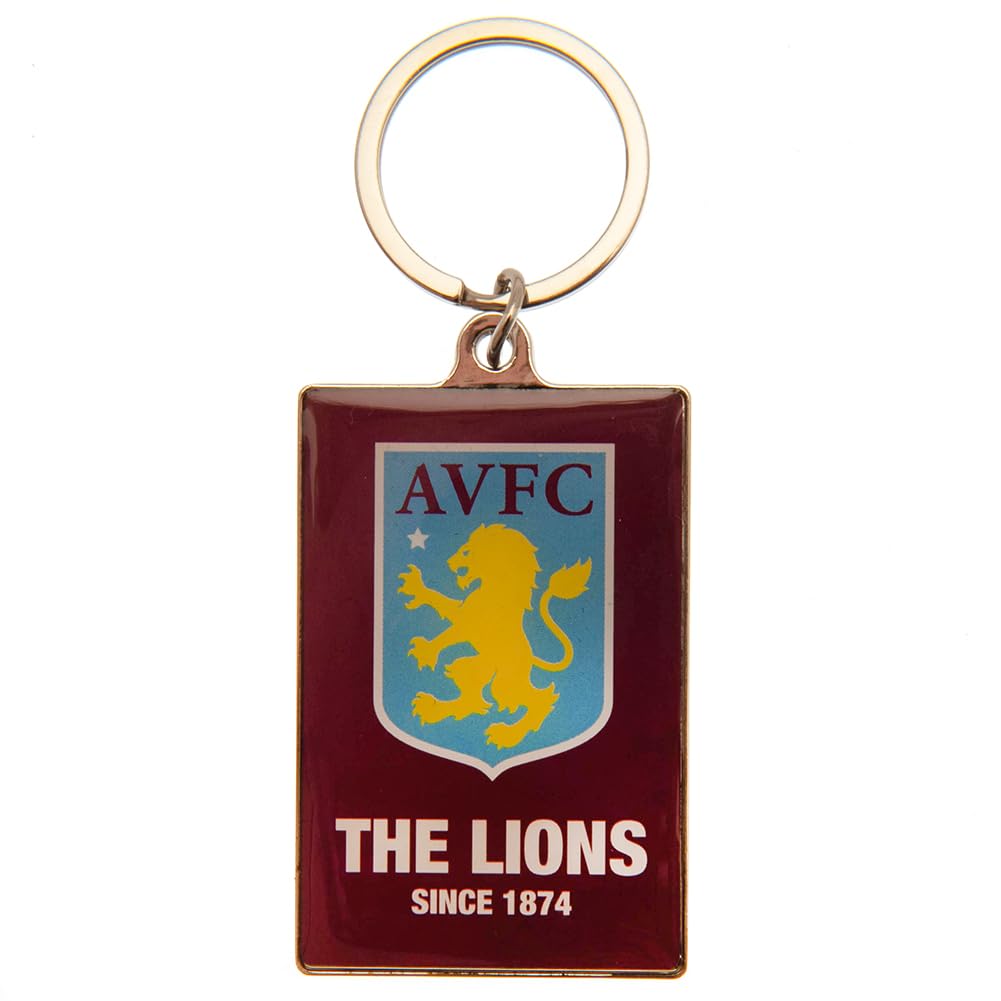 Aston Villa Unisex Claret Official Fc The Lions Keyring In Velvet Gift Bag