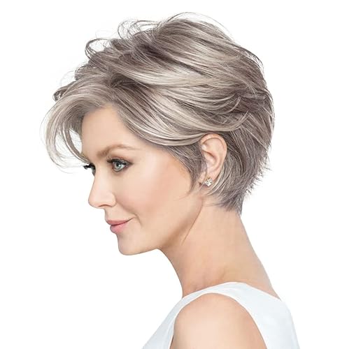 Miniatura 5 de Raquel Welch Peluca de pelo corto versátil y favorecedora de Hairuwear, gorra media, capuchino sombreado SS1222