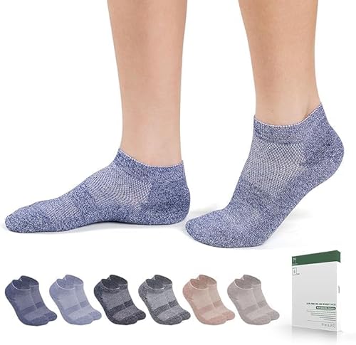 Bulinlulu Diabetic Socks for Women Men-6 Pairs Bamboo Viscose Non