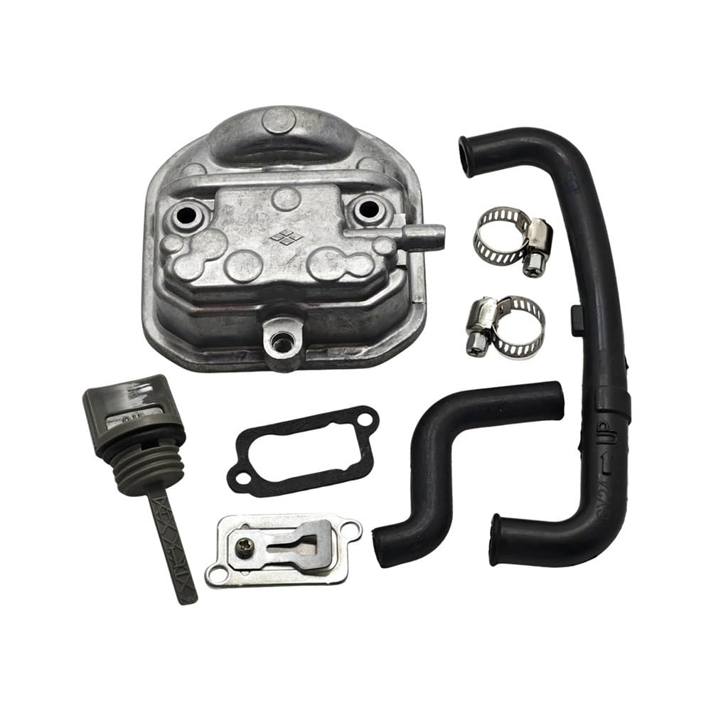 Cubierta de Culata, Varilla de Nivel de Aceite, Manguera de ventilación, Kit de Junta de Salida Compatible con Pieza de Repuesto de Motor de cortacésped GX35 GX 35