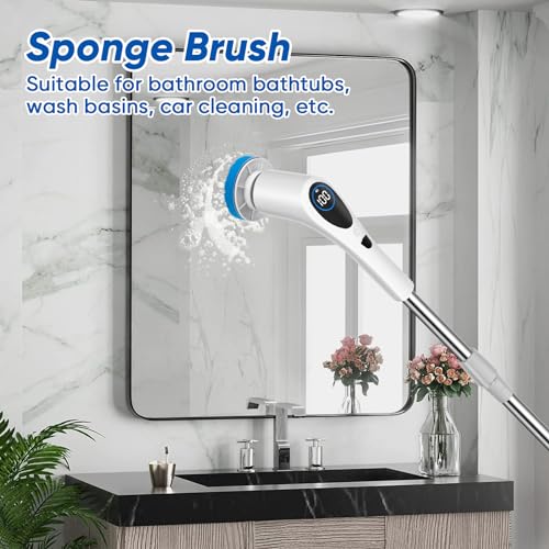 Image of 9-in-1 Electric Spin Scrubber Replaceable Brush Heads Set, Universal Electric Scrub Brush Heads for All Brands, Spin Brush Heads for Shower Scrubber, Electric Cleaning Brush for Bathroom Floor Tile