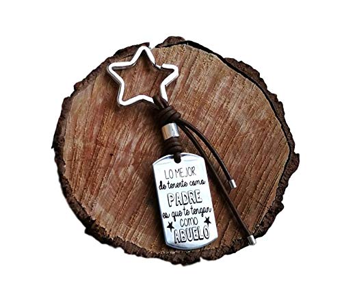 MISORPRESA Llavero de Acero (RECTANG)  Lo Mejor de tenerte como Padre es Que te tengan como Abuelo  Regalo PAPÁ . Regalo Abuelo