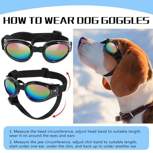 image for QUMY Dog Sunglasses Dog Goggles for Medium Large Breed Dogs, Wind Dust